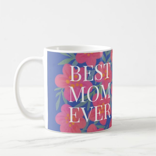 Violet och Rosan Flower Best Mamma någonsin Kaffemugg (Vänster)