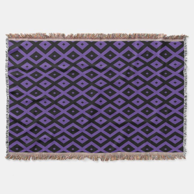 Violet och svart diamant mönster filt (Framsidan)