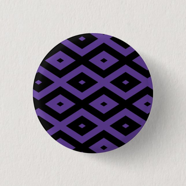 Violet och svart diamant mönster knapp (Framsida)