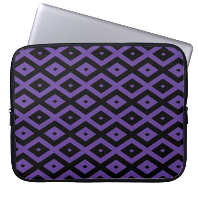 Violet och svart diamant mönster laptop fodral (Framsidan)