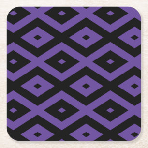 Violet och svart diamant mönster underlägg papper kvadrat