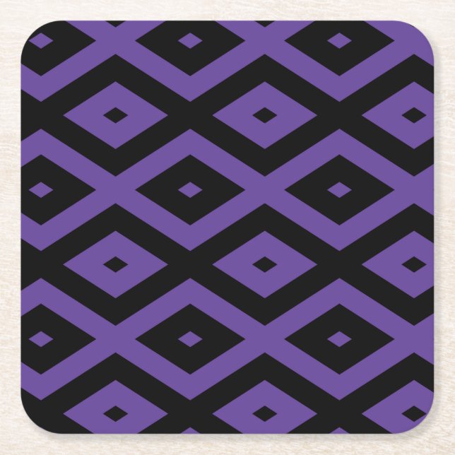 Violet och svart diamant mönster underlägg papper kvadrat (Framsidan)