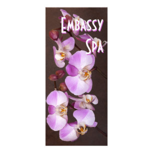 Violet och White Orchid Close Photo Reklamkort