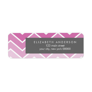 Violet Ombre Zig Zag Chevron Mönster Returadress Etikett