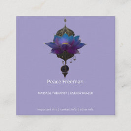 VIOLET ORACLE | MYSTISK LOTUS-EMBLEM FYRKANTIGT VISITKORT