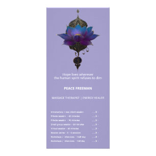 VIOLET ORACLE MYSTISK LOTUS-EMBLEM REKLAMKORT