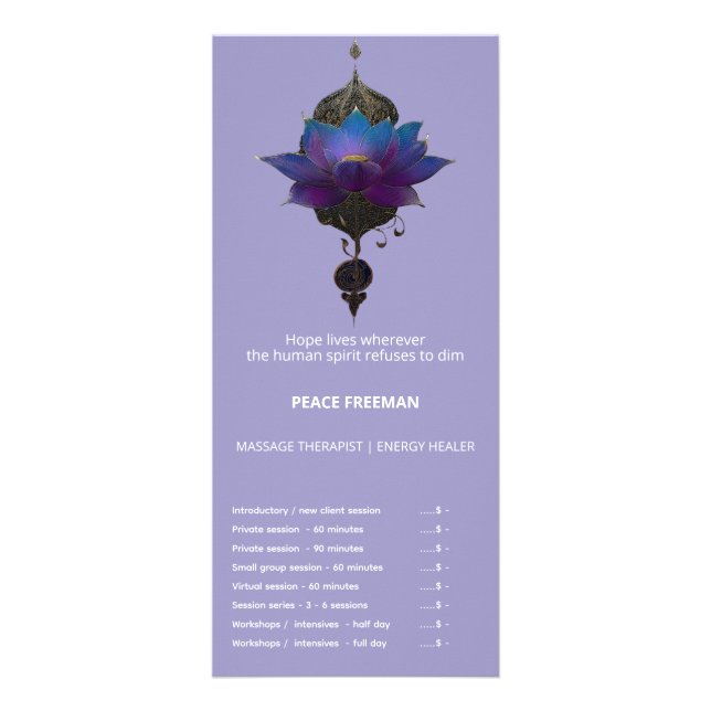 VIOLET ORACLE | MYSTISK LOTUS-EMBLEM REKLAMKORT (Framsidan)