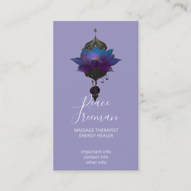 VIOLET ORACLE | MYSTISK LOTUS-EMBLEM VISITKORT (Framsida)