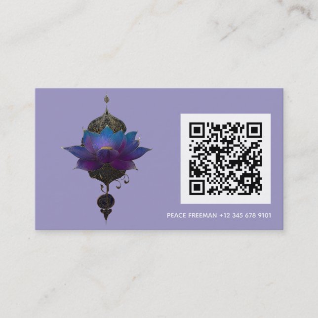 VIOLET ORACLE | MYSTISK LOTUS-EMBLEM VISITKORT (Framsida)