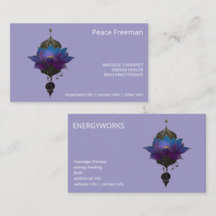 VIOLET ORACLE   MYSTISK LOTUS-EMBLEM VISITKORT