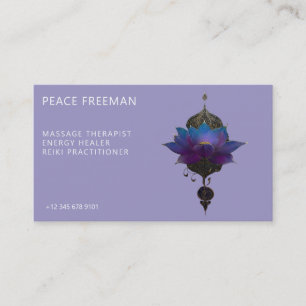 VIOLET ORACLE MYSTISK LOTUS-EMBLEM VISITKORT
