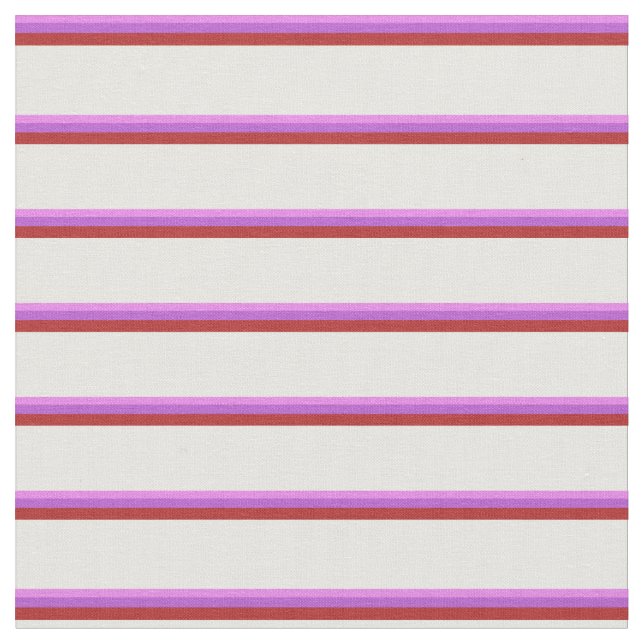 Violet, Orchid, Red och Mint Cream Linjer Tyg (Närbild)