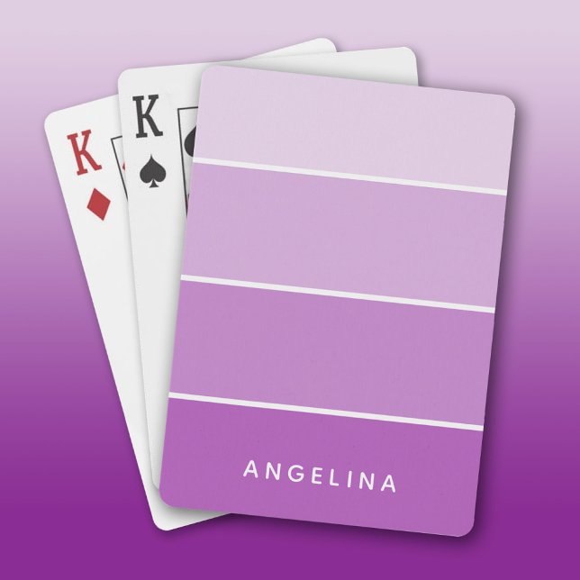 Violet Paint Chip Strip med vitt eget namn Casinokort (Custom Playing Cards)