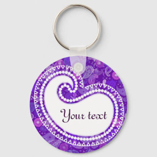 Violet paisley nyckelring