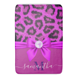 Violet Päls Leopard Print Badrumsmatta