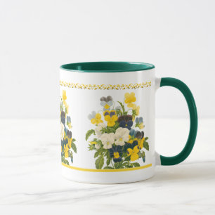 Violet Pansy Botaniska Blommigten Art Coffee Mugg