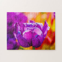 Violet Parrot Tulip Colorful Scene Pussel