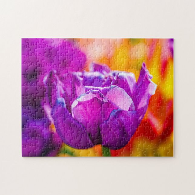 Violet Parrot Tulip Colorful Scene Pussel (Horisontell)