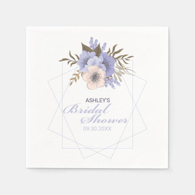 Violet Peach Pastel Geometric Ro Anpassningsbar Pappersservett (Framsidan)