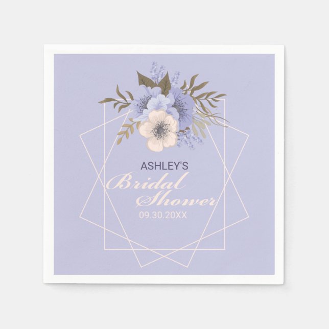 Violet Peach Pastel Geometric Ro Möhippa Pappersservett (Framsidan)