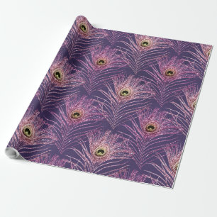 Violet peacock Fjäder mönster från Fågelfågel Presentpapper
