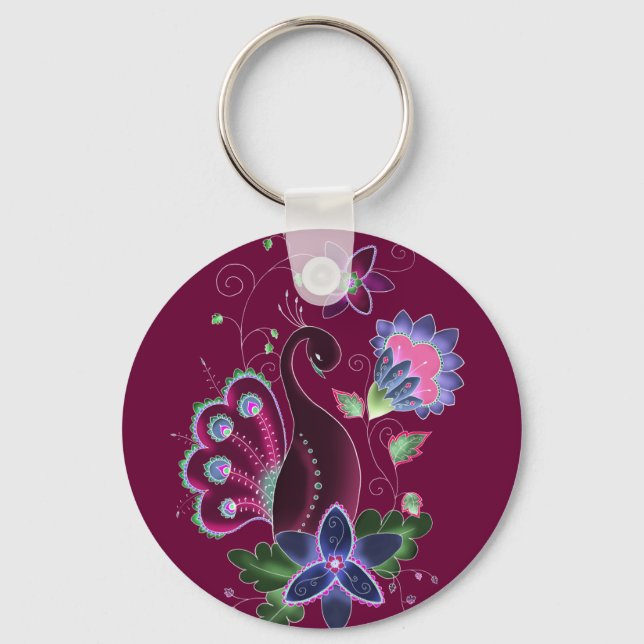 Violet Peacock Nyckelring (Framsida)