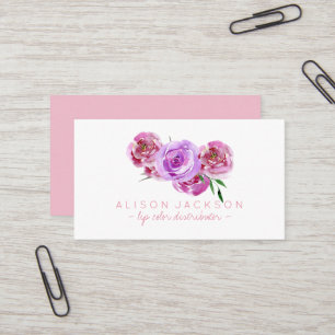 Violet peony bouquet lip färg distributör visitkort