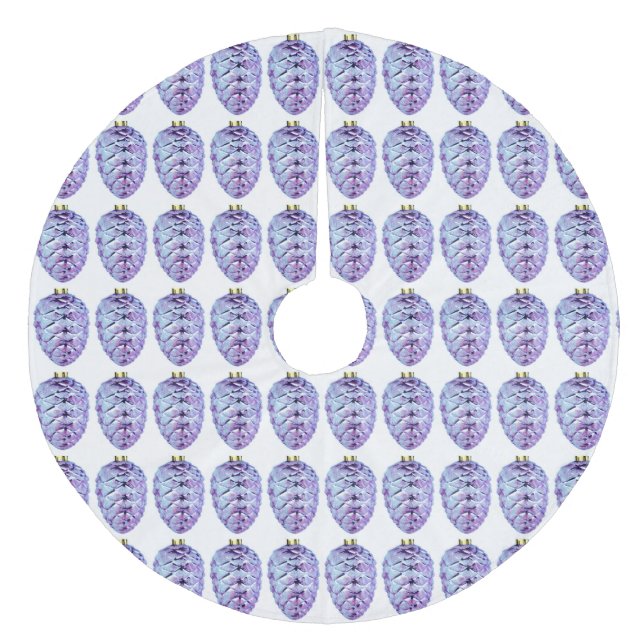 Violet Pinecones Julgran Skirt Julgransmatta Fleece (Framsidan)