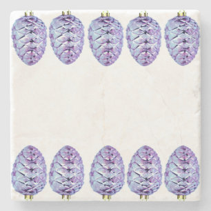 Violet Pinecones Stone Underlägg