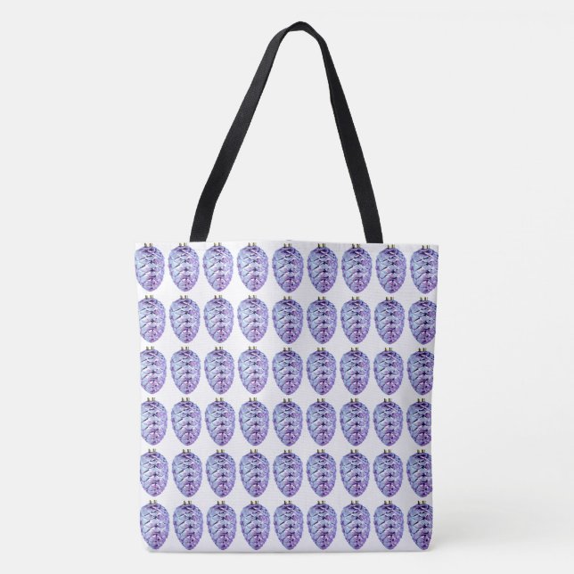 Violet Pinecones Tote Bag Tygkasse (Framsida)