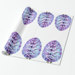 Violet Pinecones Wrapping Papper Presentpapper