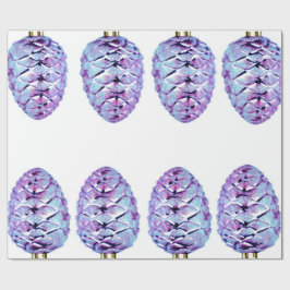 Violet Pinecones Wrapping Papper Presentpapper