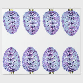 Violet Pinecones Wrapping Papper Presentpapper