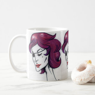 Violet Pirat Dam Lila Hair Woman Teckning Art Kaffemugg