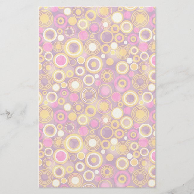 Violet Polka Dot Mönster Brevpapper (Framsida)