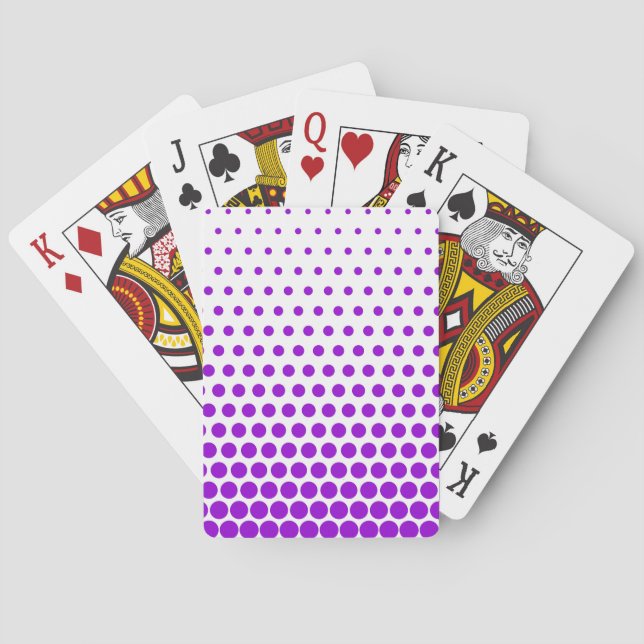 Violet Polka dots Modern White Kortlek (Baksidan)