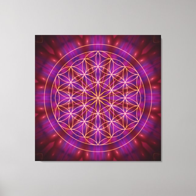 Violet Power and the flower of life Canvastryck (Framsida)