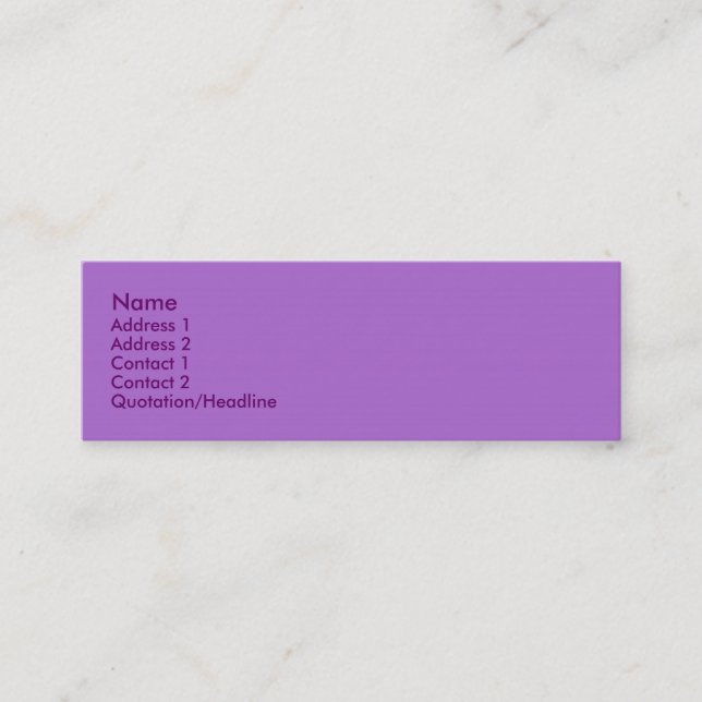 Violet Profile Card Mini Visitkort (Framsida)