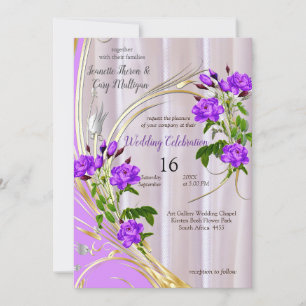 Violet Purplish-Ro på Magenta-Rosa Silke Inbjudningar