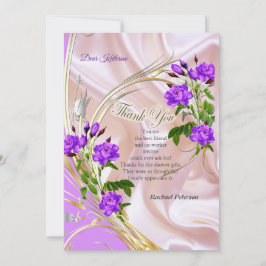 Violet Purplish-Watercolor Ro på Rosa Silke