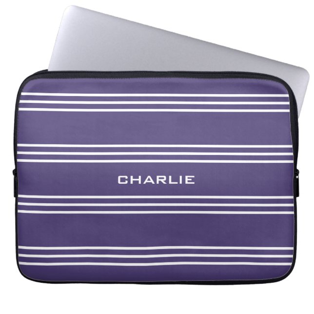 Violet Rand anpassningsbar monogram laptop sleeve (Framsidan)
