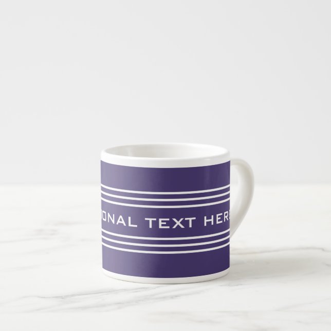 Violet Rand Anpassningsbar mugg för valfri text Espressomugg (Framsida höger)