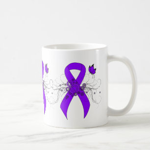 Violet Ribbon Butterfly, Hodgkins lymfom Kaffemugg