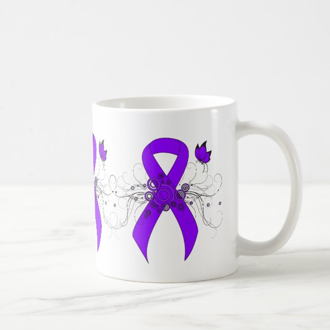 Violet Ribbon Butterfly, Hodgkins lymfom Kaffemugg (Höger)