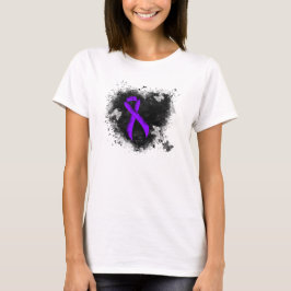 Violet Ribbon Grunge Heart, Hodgkins lymfom T-shirt