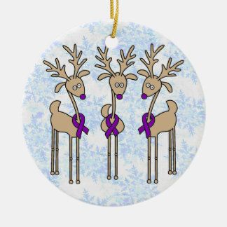 Violet Ribbon Reindeer (Hodgkins Lymphoma) Julgransprydnad Keramik