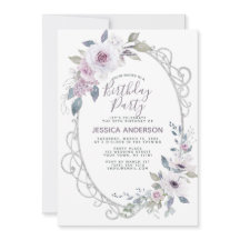 Violet Ro Blommigt Födelsedagsfest