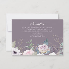 Violet Ro Guld Watercolor Recept Card Inbjudningar