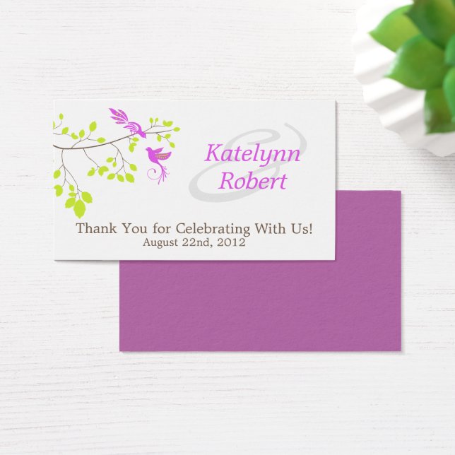 Violet Romantik Wedding Favor Märkre Visitkort (Skivbord)