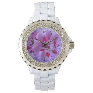 Violet Rosa Abstrakt Hibiscus Flower Armbandsur
